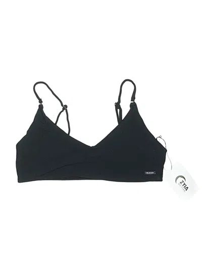 Pre-owned Zyia Active Swimsuit Top Black Solid Pattern Swimwear
