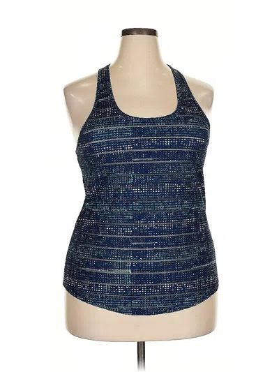 Pre-owned Zyia Active Tank Top Blue Halter Neckline Tops