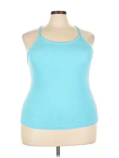 Pre-owned Zyia Active Tank Top Blue Halter Neckline Tops