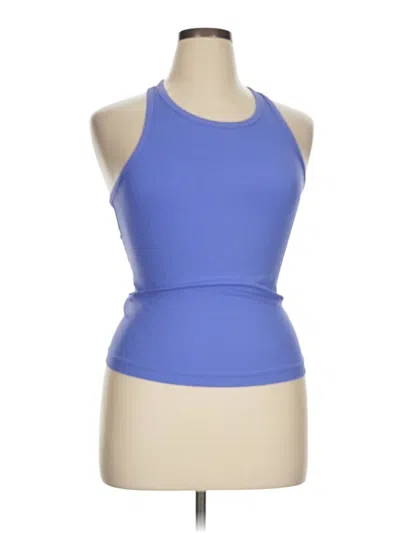 Pre-owned Zyia Active Tank Top Blue Halter Neckline Tops