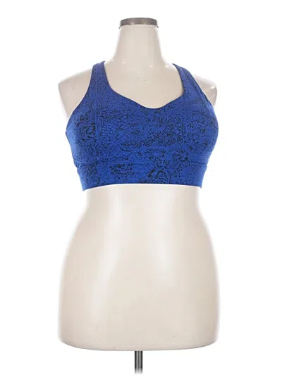 Pre-owned Zyia Active Tank Top Blue Halter Neckline Tops