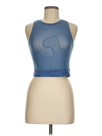 Pre-owned Zyia Active Tank Top Blue Halter Neckline Tops