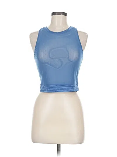 Pre-owned Zyia Active Tank Top Blue Strapless Neckline Tops