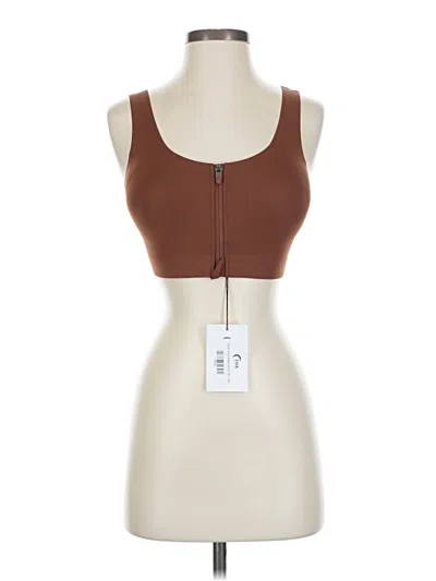 Pre-owned Zyia Active Tank Top Brown Strapless Neckline Tops
