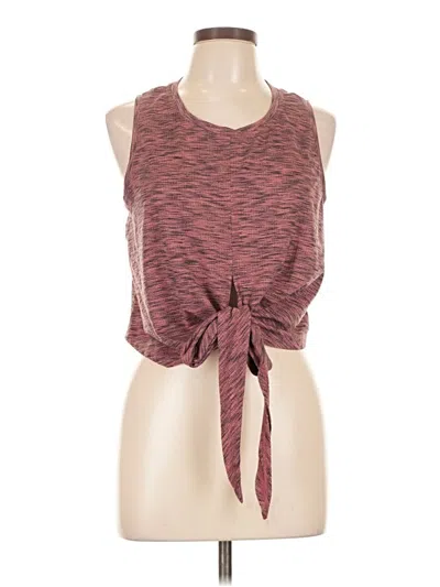 Pre-owned Zyia Active Tank Top Burgundy Halter Neckline Tops