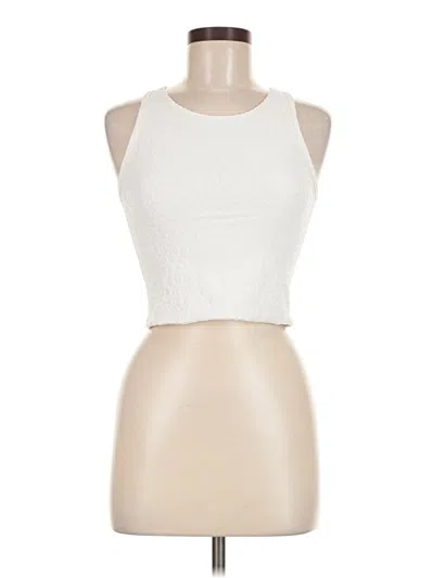 Pre-owned Zyia Active Tank Top Ivory Halter Neckline Tops In White