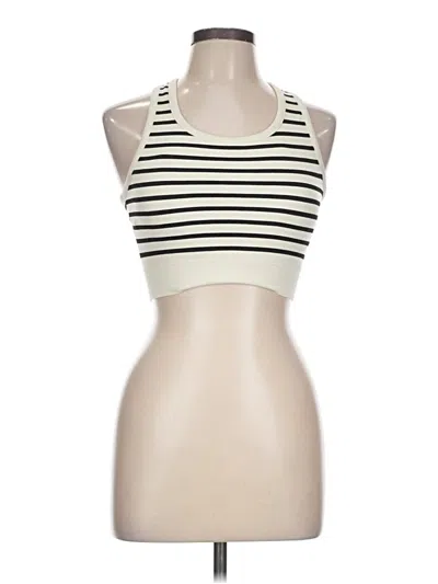 Pre-owned Zyia Active Tank Top Ivory Halter Neckline Tops In White