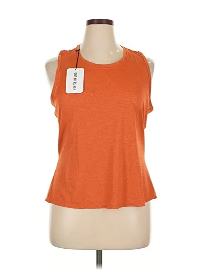 Pre-owned Zyia Active Tank Top Orange Halter Neckline Tops