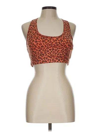 Pre-owned Zyia Active Tank Top Orange Halter Neckline Tops