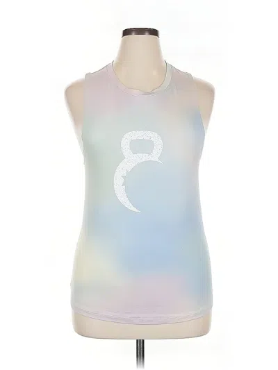 Pre-owned Zyia Active Tank Top Silver Halter Neckline Tops