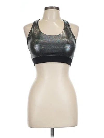 Pre-owned Zyia Active Tank Top Silver Halter Neckline Tops