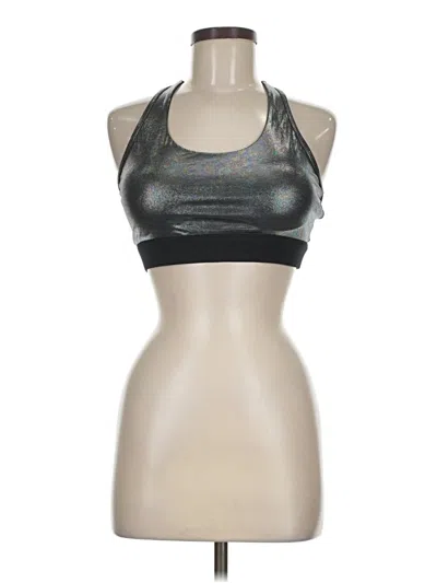 Pre-owned Zyia Active Tank Top Silver Halter Neckline Tops
