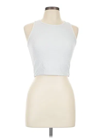 Pre-owned Zyia Active Tank Top Silver Halter Neckline Tops