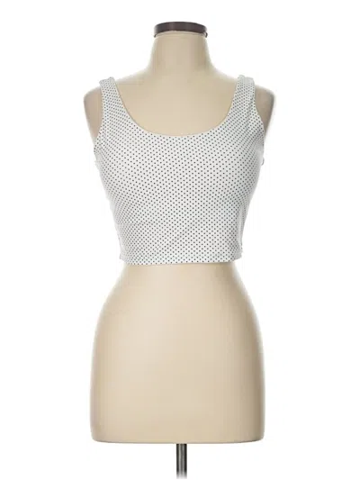 Pre-owned Zyia Active Tank Top Silver Polka Dots Pattern Scoop Neck Tops