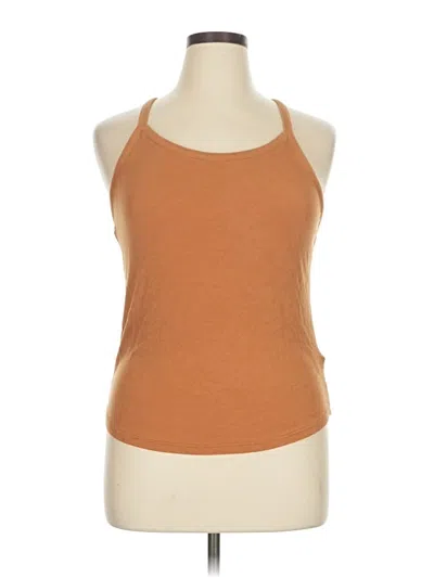 Pre-owned Zyia Active Tank Top Tan Halter Neckline Tops