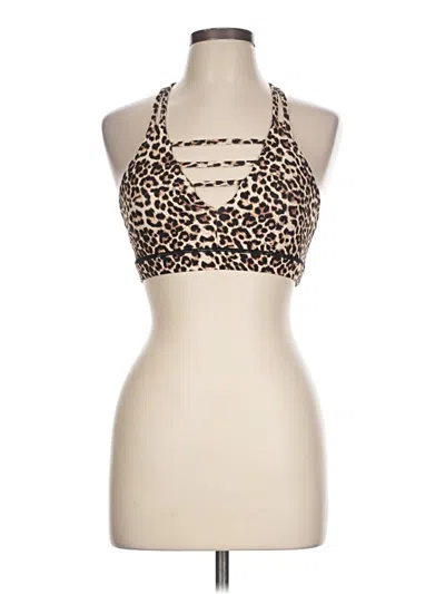 Pre-owned Zyia Active Tank Top Tan Halter Neckline Tops