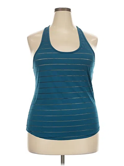 Pre-owned Zyia Active Tank Top Teal Halter Neckline Tops