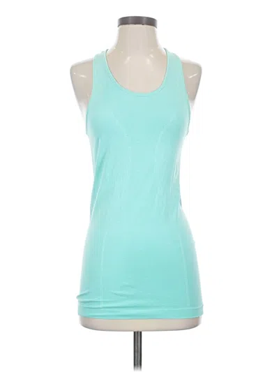 Pre-owned Zyia Active Tank Top Teal Halter Neckline Tops