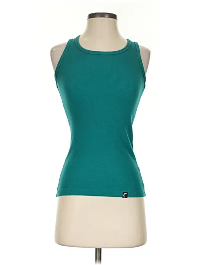 Pre-owned Zyia Active Tank Top Teal Halter Neckline Tops