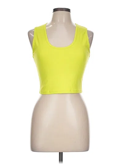 Pre-owned Zyia Active Tank Top Yellow Halter Neckline Tops