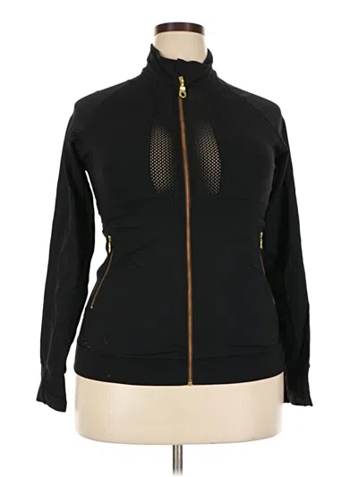 Pre-owned Zyia Active Track Jacket In Black