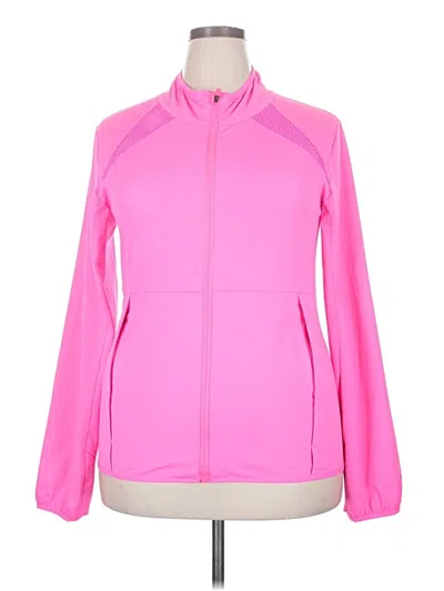 Pre-owned Zyia Active Track Jacket In Pink