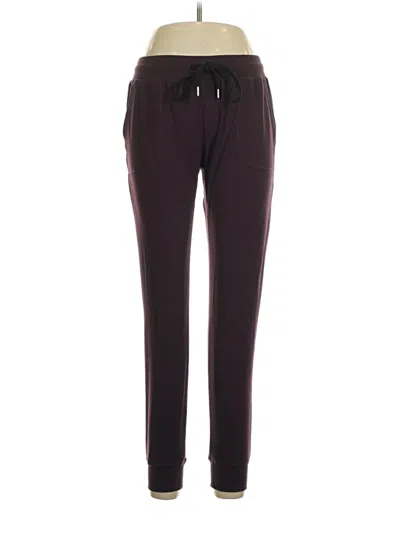 Pre-owned Zyia Active Track Pants In Burgundy