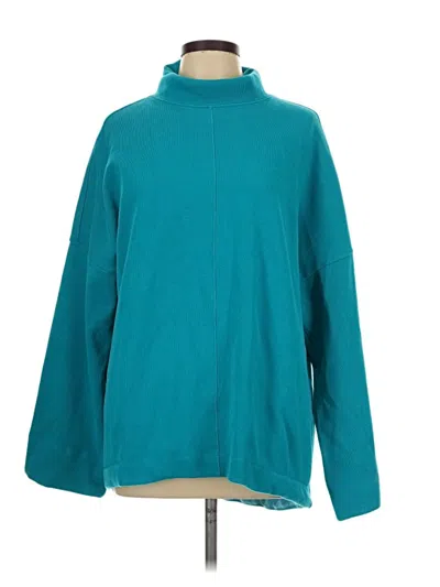 Pre-owned Zyia Active Turtleneck Sweater In Blue