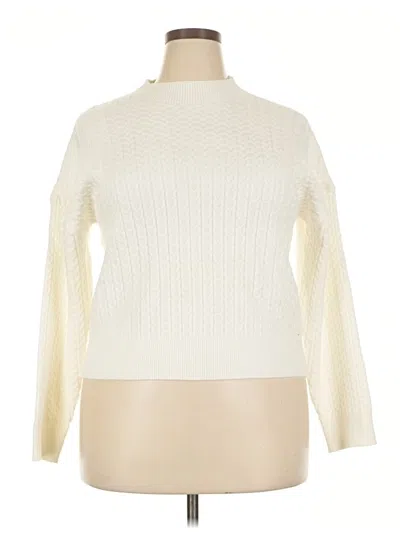 Pre-owned Zyia Active Turtleneck Sweater In Ivory