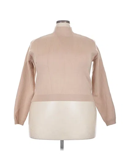 Pre-owned Zyia Active Turtleneck Sweater In Tan