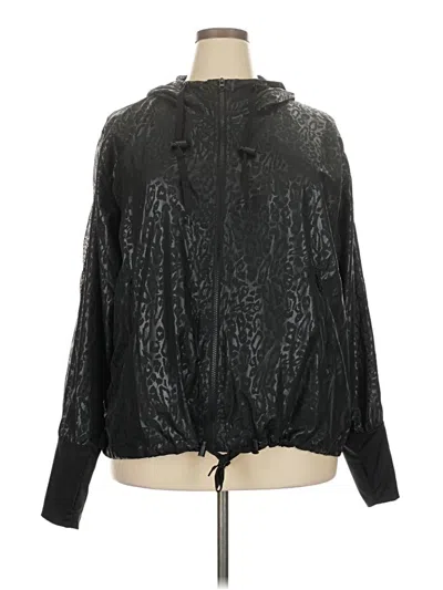 Pre-owned Zyia Active Windbreaker Jacket In Black
