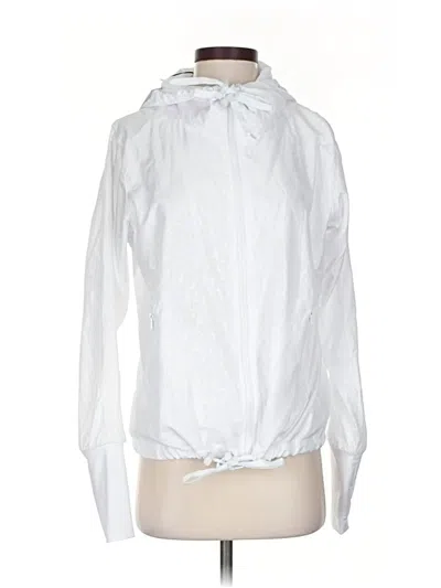 Pre-owned Zyia Active Windbreaker Jacket In White