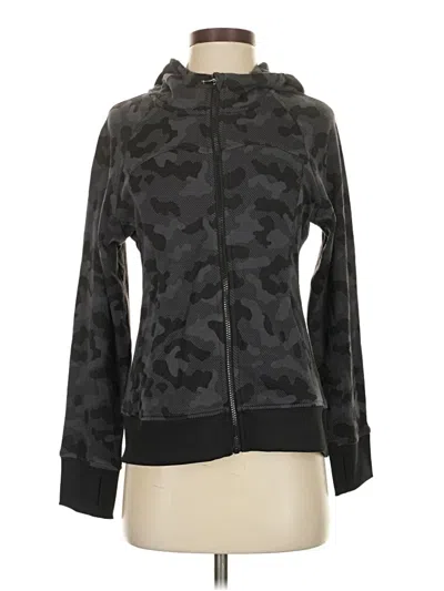 Pre-owned Zyia Active Zip Up Hoodie In Black