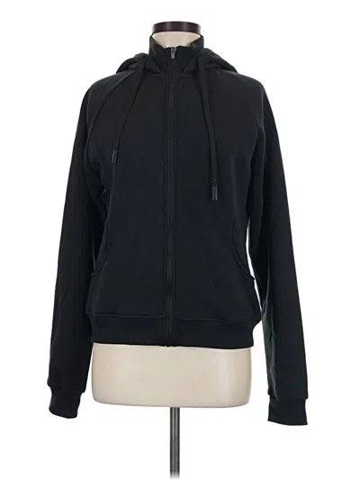 Pre-owned Zyia Active Zip Up Hoodie In Black