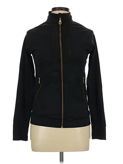Pre-owned Zyia Active Zip Up Hoodie In Black