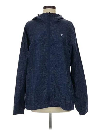 Pre-owned Zyia Active Zip Up Hoodie In Blue