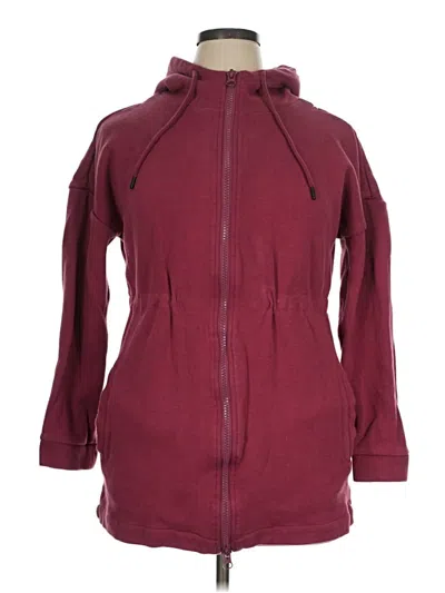 Pre-owned Zyia Active Zip Up Hoodie In Burgundy