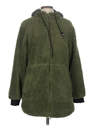 Pre-owned Zyia Active Zip Up Hoodie In Green