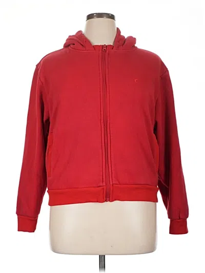 Pre-owned Zyia Active Zip Up Hoodie In Red