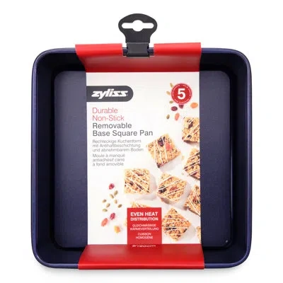 Zyliss 8-inch Nonstick Square Cake Pan With Removable Base - Carbon Steel In Dark Blue