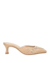 Zyne Woman Mules & Clogs Sand Size 8 Textile Fibers In Beige
