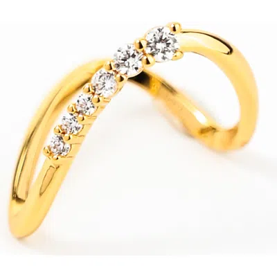 Zynnia Collective Curve Pave Ring In Gold
