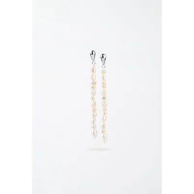 Zynnia Collective Dew Pearl Strand Earrings In Neutral
