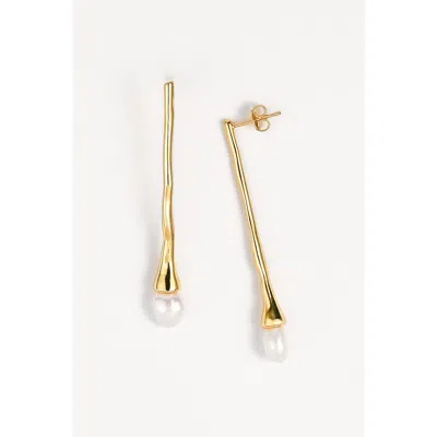 Zynnia Collective Long Bud Earrings In Gold