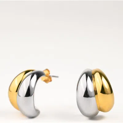 Zynnia Collective Two Tone Bubble Hoops In Animal Print