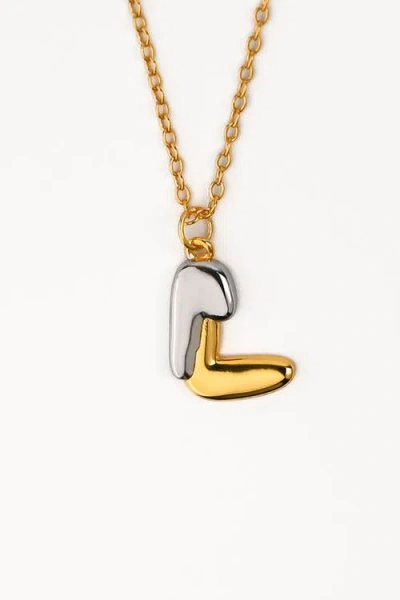Zynnia Collective Two Tone Bubble Initial Necklace In Gold