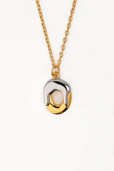 Zynnia Collective Two Tone Bubble Initial Necklace In Gold