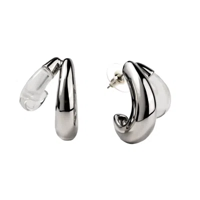 Zynnia Collective Women's Double Take Hoops Silver In Metallic