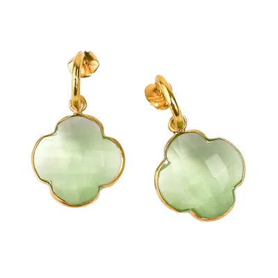 Zynnia Collective Women's Gold / Green Clover Dangles