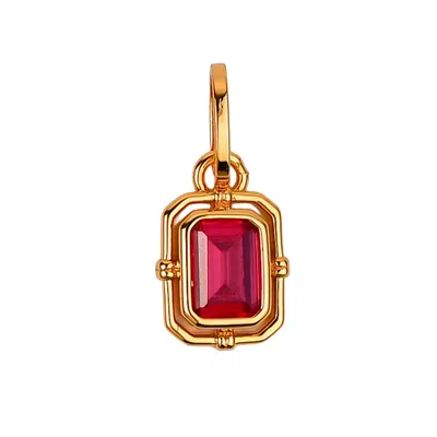Zynnia Collective Women's Gold / Red July/ruby Birthstone Charm In Pink